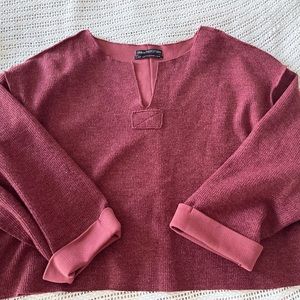 Urban Outfitters Jax Inside Out Ribbed Notch Neck Top